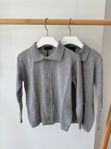 Emanuel Pris Grey Collared Cardigan