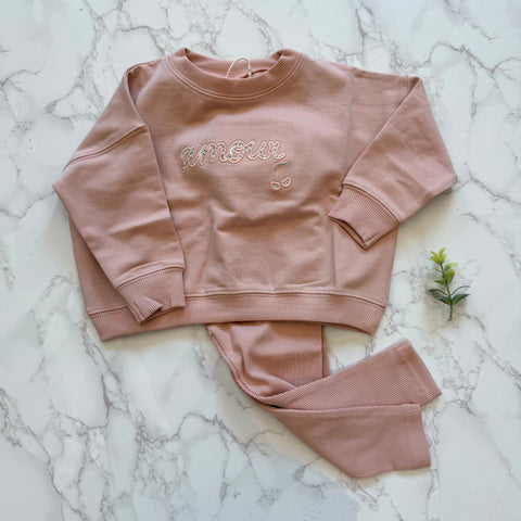 Lilette Dusty Pink Sweatshirt Set