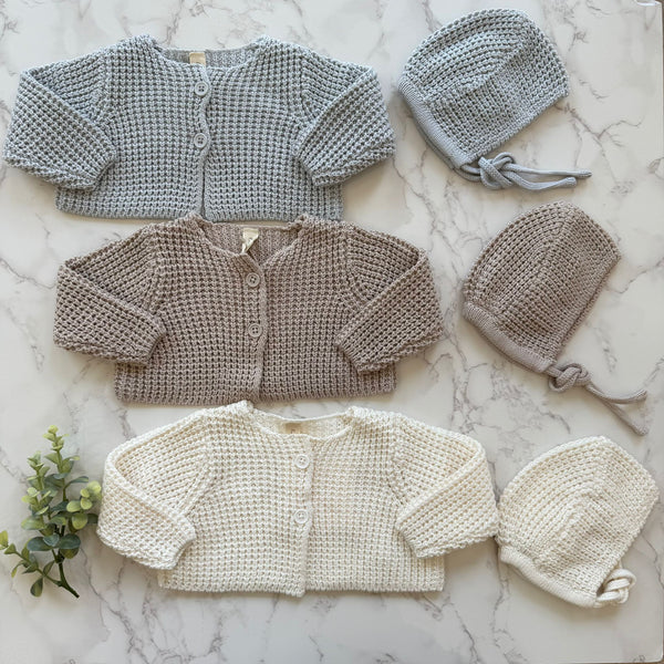 Lilette Oat Chunky Knit Bonnet