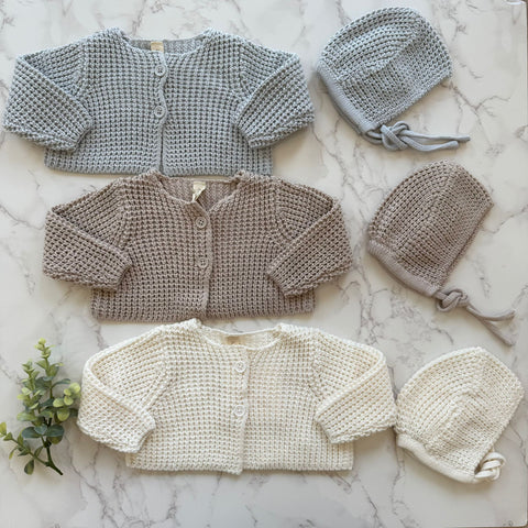 Lilette Oat Chunky Knit Bonnet