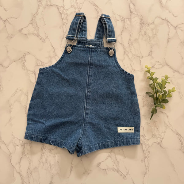 Lil Legs Mid Blue Wash Denim City Boys Romper DCBR-MBWSH
