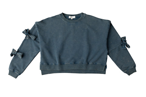 Birnham on the Sea Ocean Teal Bow Sweater