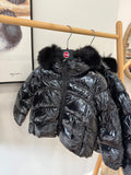 Colmar Black Nero Lacquered Nylon Quilted Hooded Jacket 3475E-8xv-99