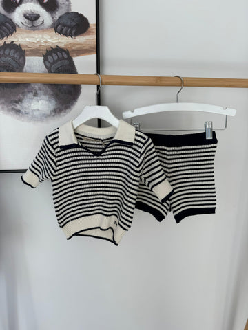 The New Society Summer Midnight Mini Knit Stripes Azalea Shorts