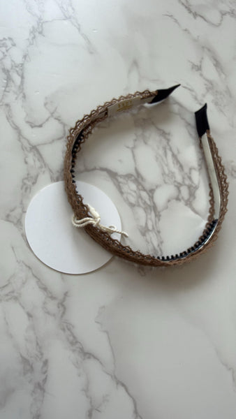 Halo Luxe Mocha Ivy Scalloped Lace Headband