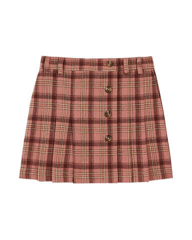 Emile et Ida Carreau Blush Plaid Skirt