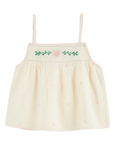 Emile et Ida Baby Ecru Heart Embroidered Tank + Bloomer Set