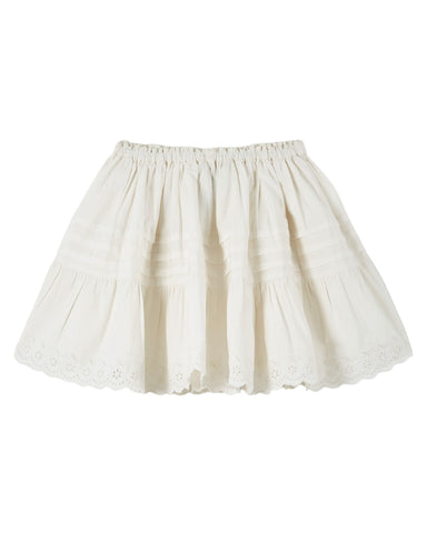 Emile et Ida White English Embroidered Skirt