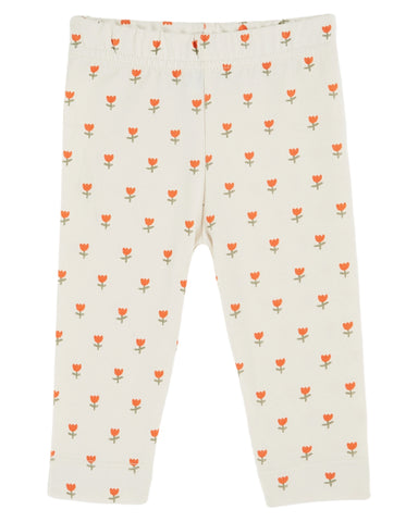 Emile et Ida Baby Cream Petite Tulips Legging