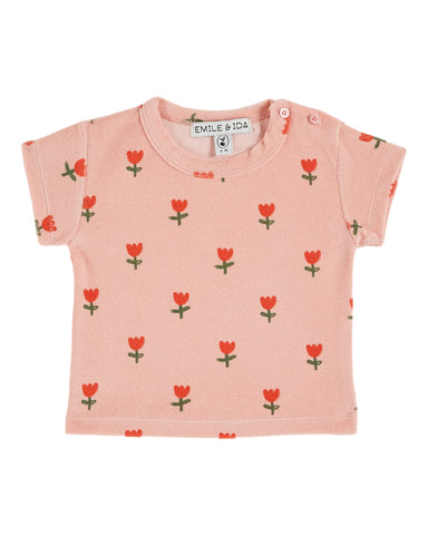 Emile et Ida Baby Blossom Grande Tulips Terry T-shirt + Bloomer Set