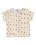 Emile et Ida Baby Cream Petite Tulips Terry T-shirt + Bloomer Set