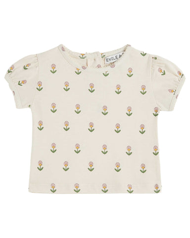 Emile et Ida Baby Cream Sweet Flowers T-shirt + Legging Set