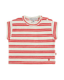 Emile et Ida Baby Red Stripe Terry T-shirt + Bloomer Set