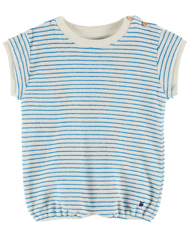 Emile et Ida Fine Blue Striped Romper