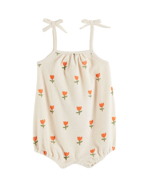 Emile et Ida Cream Tulips Terry Romper