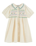 Emile et Ida Ecru Embroidered Smocked Dress