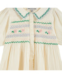 Emile et Ida Ecru Embroidered Smocked Dress