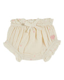 Emile et Ida Baby Ecru Heart Embroidered Tank + Bloomer Set