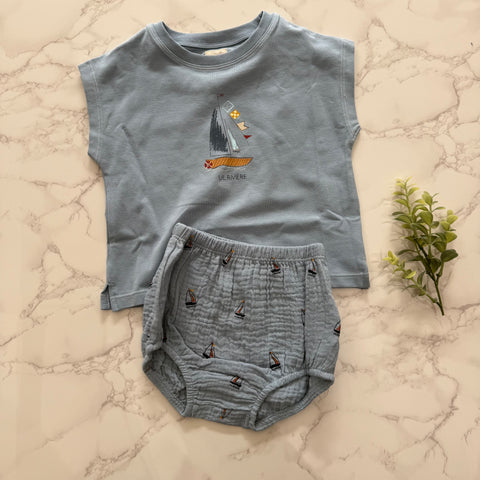 Lil Legs Blue Common Folk Boys Set CFBBS-BLU