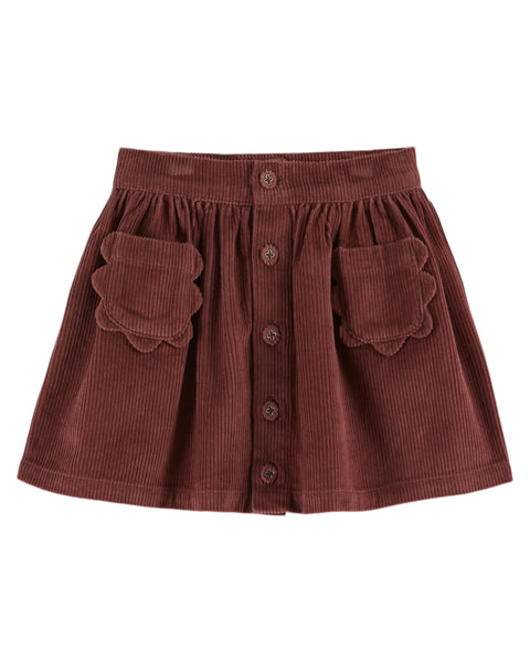 Emile et Ida Violine Flower Pockets Velvet Skirt