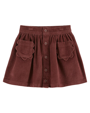 Emile et Ida Violine Flower Pockets Velvet Skirt