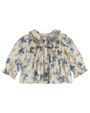 Emile et Ida Baby Blue Orchid Blouse + Bloomer Set