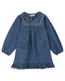 Emile et Ida Denim Embroidered Dress