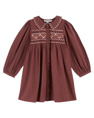Emile et Ida Violine Smocked Dress