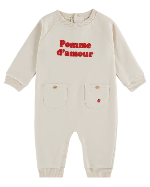 Emile et Ida Cream Embroidered Jumpsuit
