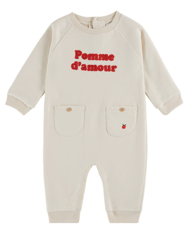 Emile et Ida Cream Embroidered Jumpsuit