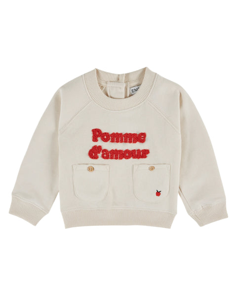 Emile et Ida Baby Cream Embroidered Sweatshirt