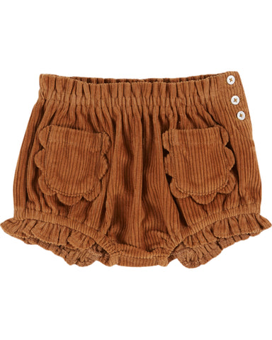 Emile et Ida Pecan Flower Pockets Velvet Bloomer