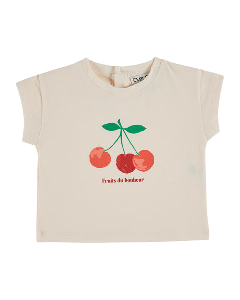 Emile et Ida Baby Cream Fruit Printed Tee