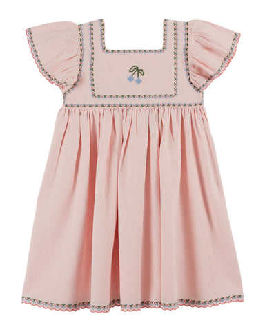 Emile et Ida Macaron Embroidered Dress