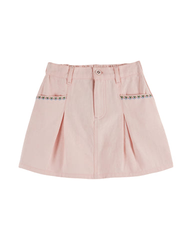 Emile et Ida Macaron Embroidered Cherries Skirt