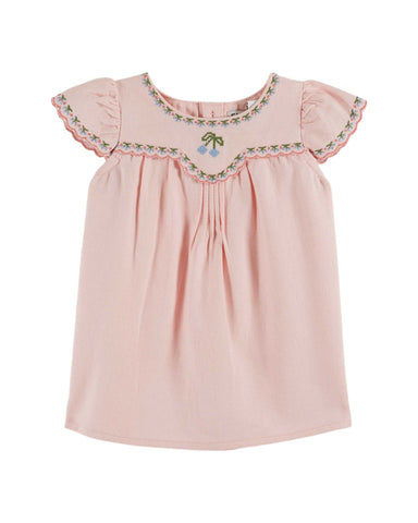 Emile et Ida Baby Macaron Embroidered Dress