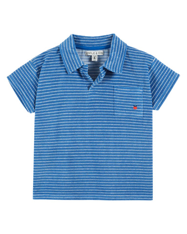 Emile et Ida Sea Fine Stripe Terry Polo