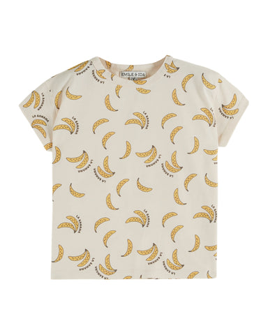 Emile et Ida Cream Banana Printed Tee