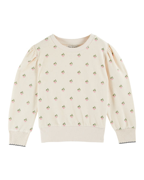 Emile et Ida Cream Cherries Terry Sweatshirt
