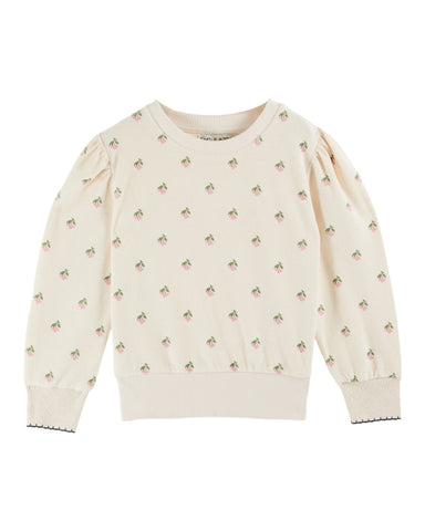 Emile et Ida Cream Cherries Terry Sweatshirt