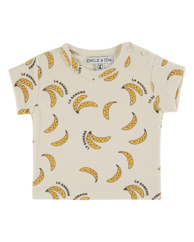 Emile et Ida Baby Cream Banana Terry Tee + Bloomer Set
