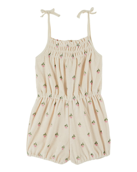 Emile et Ida Cream Cherries Terry Jumpsuit