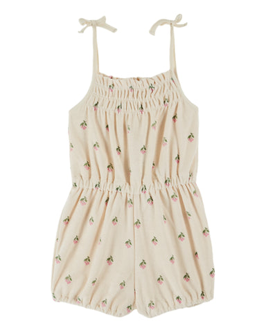 Emile et Ida Cream Cherries Terry Jumpsuit