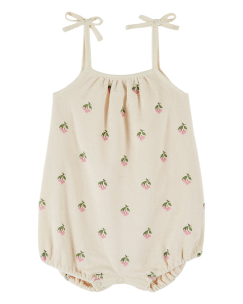 Emile et Ida Cream Cherries Terry Romper