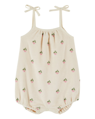 Emile et Ida Cream Cherries Terry Romper