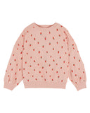 Emile et Ida Pink Strawberries Terry Sweatshirt + Legging Set