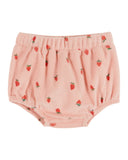 Emile et Ida Baby Pink Strawberries Terry Tee + Bloomer Set