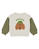 Emile et Ida Baby Ecru/Pistachio Sweatshirt