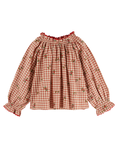 Emile et Ida Vichy Embroidered Blouse + Bloomer