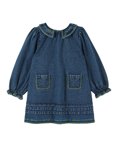 Emile et Ida Denim Embroidered Dress